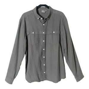 ASOS Men’s Long Sleeve Linen Cotton Blend Green Button Down Shirt Size Large